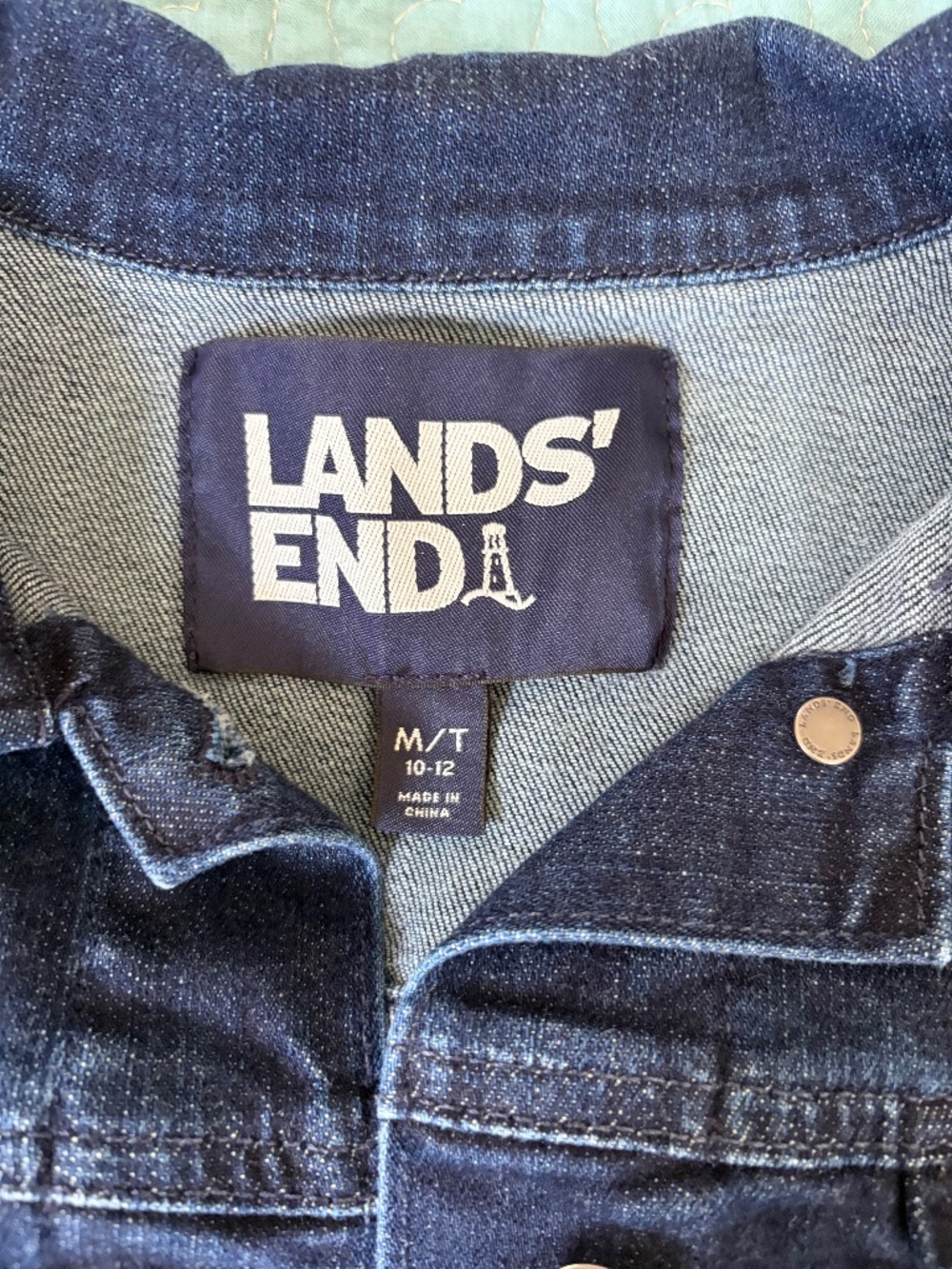 Women’s Lands End Denim Jacket, Medium Tall 12
